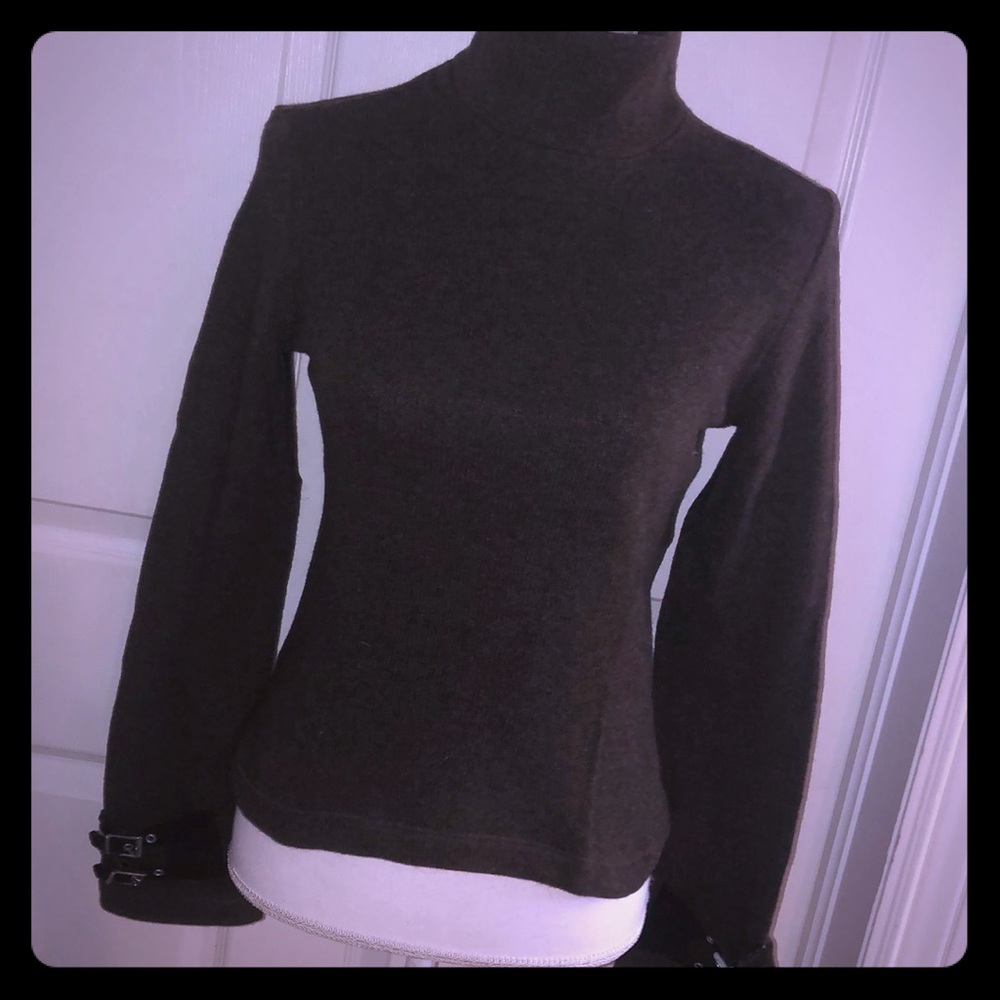 BLOCK Brown Wool Blend Turtleneck Sweater